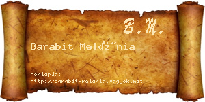 Barabit Melánia névjegykártya